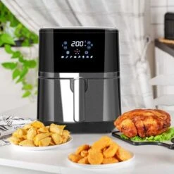 HOMCOM 1500W 4.5 Litre Air Fryer With Digital Display - Black - 800-125V70 -Home Kitchen homcom 800125v70
