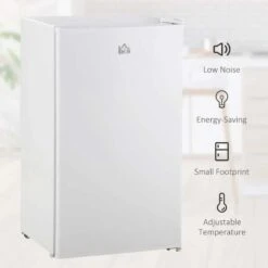 HOMCOM 91 Litre Freestanding Under Counter Fridge With Chiller Box - White - 800-129V70WT 17 HOMCOM 91 Litre Freestanding Under Counter Fridge With Chiller Box - White - 800-129V70WT -Home Kitchen homcom 800129v70wt features2