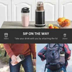 HOMCOM 1000W Countertop Blender & Smoothie Maker - Black - 800-131V70 -Home Kitchen homcom 800131v70 features2