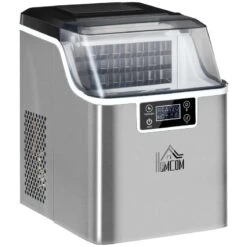 HOMCOM 20kg Portable Countertop Ice Maker Machine - Stainless Steel - 800-139V70 -Home Kitchen homcom 800139v70