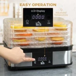 HOMCOM 245W 5 Tier Food Dehydrator - Silver - 800-142V70 -Home Kitchen homcom 800142v70 1 features