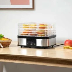 HOMCOM 245W 5 Tier Food Dehydrator - Silver - 800-142V70 -Home Kitchen homcom 800142v70 1 lifestyle1