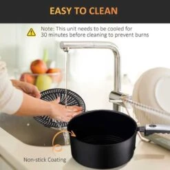 HOMCOM 1500W 7 Litre Air Fryer With Digital Display - Black - 800-148V70 -Home Kitchen homcom 800148v70 features1