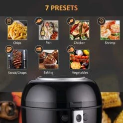 HOMCOM 1500W 7 Litre Air Fryer With Digital Display - Black - 800-148V70 -Home Kitchen homcom 800148v70 features2