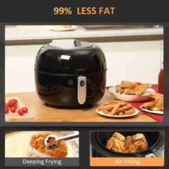 HOMCOM 1500W 7 Litre Air Fryer With Digital Display - Black - 800-148V70 -Home Kitchen homcom 800148v70 information