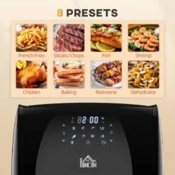 HOMCOM 1800W 12 Litre Air Fryer With Digital Display - Black - 800-149V70 -Home Kitchen homcom 800149v70 display