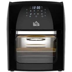HOMCOM 1800W 12 Litre Air Fryer With Digital Display - Black - 800-149V70 -Home Kitchen homcom 800149v70 front view