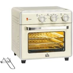 HOMCOM 1400W 20 Litre Mini Toaster Oven - Cream White - 800-152V70CW -Home Kitchen homcom 800152v70cw