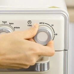 HOMCOM 1400W 20 Litre Mini Toaster Oven - Cream White - 800-152V70CW -Home Kitchen homcom 800152v70cw dial