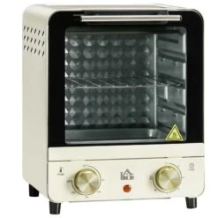 HOMCOM 1000W 15 Litre Mini Countertop Oven & Grill - Cream White - 800-153V70CW -Home Kitchen homcom 800153v70cw