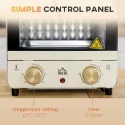 HOMCOM 1000W 15 Litre Mini Countertop Oven & Grill - Cream White - 800-153V70CW -Home Kitchen homcom 800153v70cw control panel