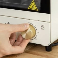 HOMCOM 1000W 15 Litre Mini Countertop Oven & Grill - Cream White - 800-153V70CW -Home Kitchen homcom 800153v70cw dial