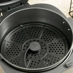 HOMCOM 1350W 6.5 Litre Family Size Air Fryer With Rapid Air Circulation - Grey - 800-164V70GY -Home Kitchen homcom 800164v70gy basket