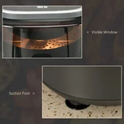 HOMCOM 1350W 6.5 Litre Family Size Air Fryer With Rapid Air Circulation - Grey - 800-164V70GY -Home Kitchen homcom 800164v70gy features1