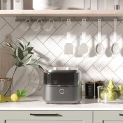 HOMCOM 1350W 6.5 Litre Family Size Air Fryer With Rapid Air Circulation - Grey - 800-164V70GY -Home Kitchen homcom 800164v70gy lifestyle1