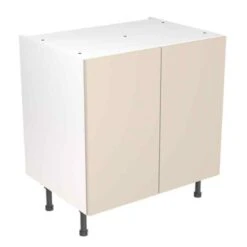 Kitchen Kit Slab 800mm Base Cabinet - Super Gloss - Cashmere - Flatpacked - FKKF0136