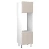 Kitchen Kit Slab 600mm Tall Double Oven Housing - Super Gloss - Light Grey - Flatpacked - FKKF0221