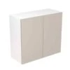 Kitchen Kit Slab 800mm Wall Cabinet - Super Gloss - Light Grey - Flatpacked - FKKF0238