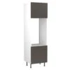 Kitchen Kit Slab 600mm Tall Double Oven Housing - Super Gloss - Graphite - Flatpacked - FKKF0421