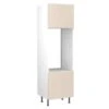 Kitchen Kit Slab 600mm Tall Double Oven Housing - Ultra Matt - Cashmere - Flatpacked - FKKF0621