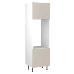 Kitchen Kit Slab 600mm Tall Double Oven Housing - Ultra Matt - Light Grey - Flatpacked - FKKF0721