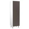 Kitchen Kit Slab 600mm Tall 70/30 Fridge/Freezer Housing - Ultra Matt - Graphite - Flatpacked - FKKF0922