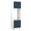 Kitchen Kit Slab 600mm Tall Double Oven Housing - Ultra Matt - Indigo Blue - Flatpacked - FKKF1321