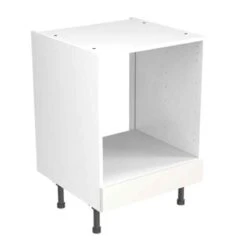 Kitchen Kit Shaker 600mm Base Oven Cabinet - Ultra Matt - White - Flatpacked - FKKH0505