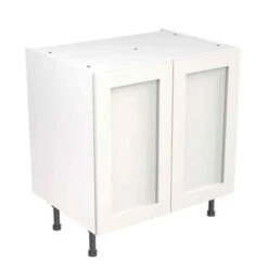Kitchen Kit Shaker 800mm Base Cabinet - Ultra Matt - White - Flatpacked - FKKH0536