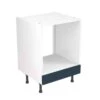 Kitchen Kit Shaker 600mm Base Oven Cabinet - Ultra Matt - Indigo Blue - Flatpacked - FKKH1305