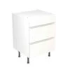 Kitchen Kit J-Pull 600mm 3 Drawer Base Cabinet - Ultra Matt - White - Flatpacked - FKKJ0506