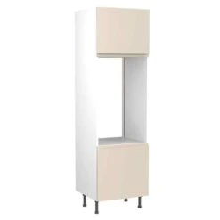 Kitchen Kit J-Pull 600mm Tall Double Oven Housing - Ultra Matt - Cashmere - Flatpacked - FKKJ0621