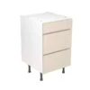 Kitchen Kit J-Pull 500mm 3 Drawer Base Cabinet - Ultra Matt - Cashmere - Flatpacked - FKKJ0641