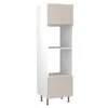 Kitchen Kit J-Pull 600mm Tall Oven & Microwave Housing - Ultra Matt - Light Grey - Flatpacked - FKKJ0732