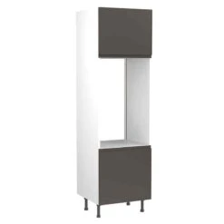 Kitchen Kit J-Pull 600mm Tall Double Oven Housing - Ultra Matt - Graphite - Flatpacked - FKKJ0921
