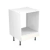Kitchen Kit Value Slab 600mm Base Oven Cabinet - Standard Matt - White - Flatpacked - FKKM1005