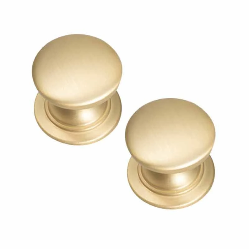 Kitchen Kit 32 Windsor Knob Kitchen Cabinet Handles - Pack Of 2 - Satin Brass - KKHAND9 1 Kitchen Kit 32 Windsor Knob Kitchen Cabinet Handles - Pack Of 2 - Satin Brass - KKHAND9