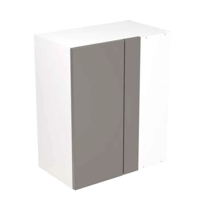 Kitchen Kit Rigid Slab 600mm Blind Corner Wall Cabinet - Super Gloss - Dust Grey - Pre-Assembled - RKKF0316 1 Kitchen Kit Rigid Slab 600mm Blind Corner Wall Cabinet - Super Gloss - Dust Grey - Pre-Assembled - RKKF0316