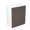 Kitchen Kit Rigid J-Pull 600mm Wall Cabinet - Super Gloss - Graphite - Pre-Assembled - RKKJ0414