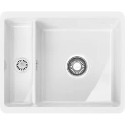 Franke Kubus 1.5 Bowl Undermount Ceramic Kitchen Sink Reversible KBK 160-38-12 - White - 126.0438.484