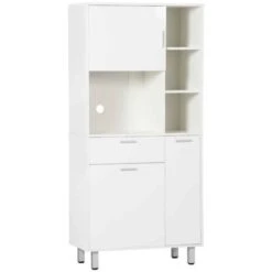 HOMCOM Modern Freestanding Kitchen Cabinet With Shelves - White - 835-696V00WT -Home Kitchen l8s98a181f54278b5.jpg