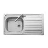 Leisure Lexin 1 Bowl Inset Kitchen Sink With Reversible Drainer - Satin Stainless Steel - LE95/