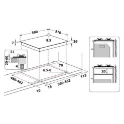 Whirlpool GMA 6422/IX 60cm Gas Hob - St/Steel 9 Whirlpool GMA 6422/IX 60cm Gas Hob - St/Steel -Home Kitchen l w lwh3712 5