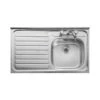 Leisure Contract Square Front 1.0 Bowl Kitchen Sink Left Hand Drainer - Stainless Steel LC105L/
