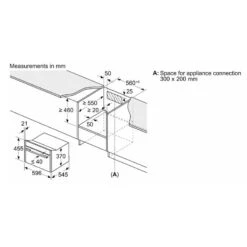 Neff N70 C24GR3XG1B Built In Compact Microwave And Grill - Black With Graphite Grey Trim -Home Kitchen n e neff n70 c24gr3xg1b microwave and grill dimensions2