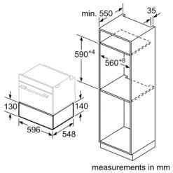 Neff N70 N34HA11G1B 29cm Built In Warming Drawer - Black With Graphite Grey Trim -Home Kitchen n e neff n70 n34ha11g1b 29cm warming drawer dimensions3