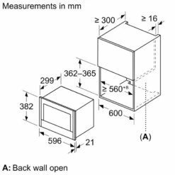 Neff N70 NR4GR31G1B Built In Microwave And Grill - Black With Graphite Grey Trim -Home Kitchen n e neff n70 nr4gr31g1b microwave and grill dimensions3