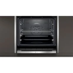Neff N90 B48FT78H0B Bulit In Single Slide & Hide Electric Oven With Fullsteam & Home Connect - Stainless Steel -Home Kitchen n e neff n90 b48ft78h0b slide and hide electric oven open