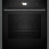 Neff N90 B64CS51G0B Bulit In Single Slide & Hide Electric Oven With Home Connect - Black With Graphite Grey Trim