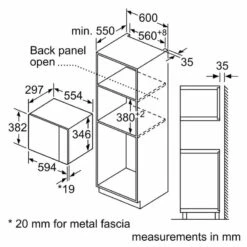 Neff N50 HLAWD23G0B Built-In Microwave - Graphite Grey -Home Kitchen n e neff hlawd23g0b dims
